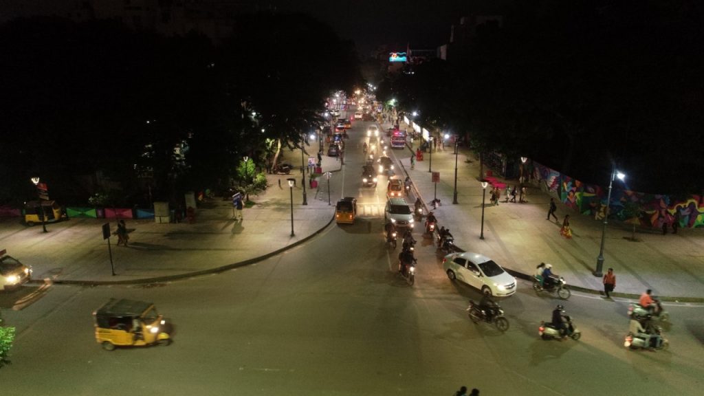 T Nagar Pedestrian Plaza Night View