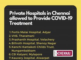 Private Hospitals providing treatement for COVID-19/Corona in Chennai